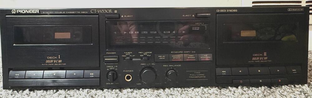 Vintage Pioneer Cassette Player Dual Deck CT-W530R Tested For Playback